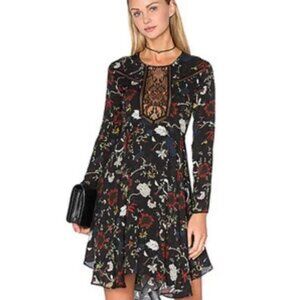 A.L.C. Floral Asymmetrical Long Sleeve Lace Dress - Size 4